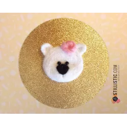 Carte de voeux dorée grand format Décoration chambre Anniversaire Naissance Fille Fête Ours polaire + enveloppe Noël