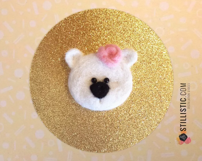 Carte de voeux dorée grand format Décoration chambre Anniversaire Naissance Fille Fête Ours polaire + enveloppe Noël