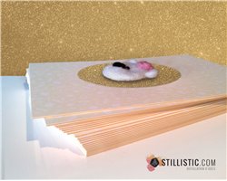 Carte de voeux dorée grand format Décoration chambre Anniversaire Naissance Fille Fête Ours polaire + enveloppe Noël
