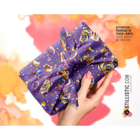 Coupon Furoshiki Poulette de Pâques Violet