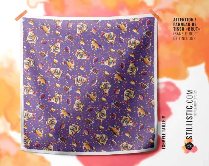 Coupon Furoshiki Poulette de Pâques Violet