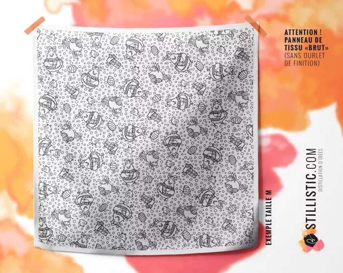 Coupon Furoshiki Poulette de Pâques à colorier