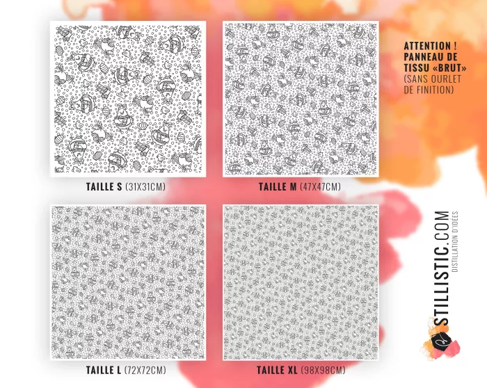 Coupon Furoshiki Poulette de Pâques à colorier