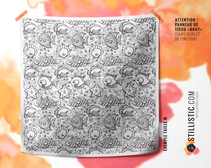 Coupon Furoshiki coloriable Poissons bonbons