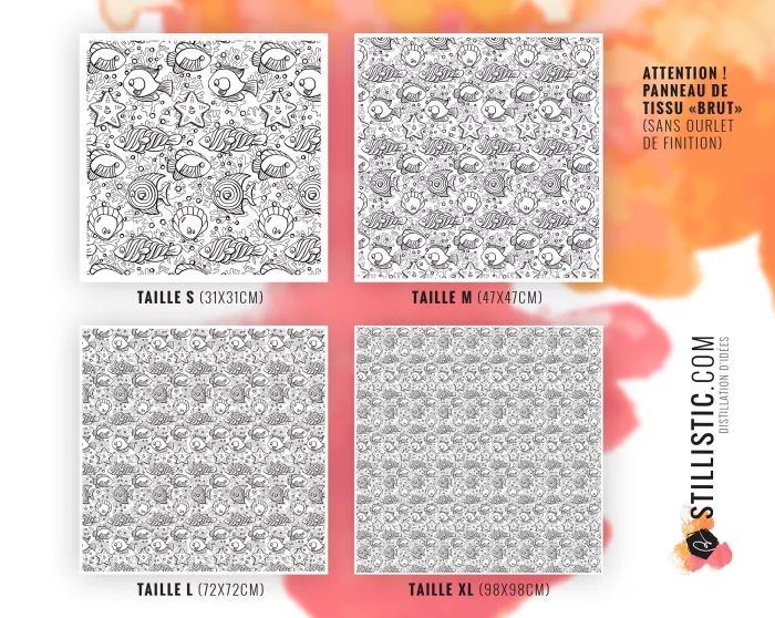 Coupon Furoshiki coloriable Poissons bonbons