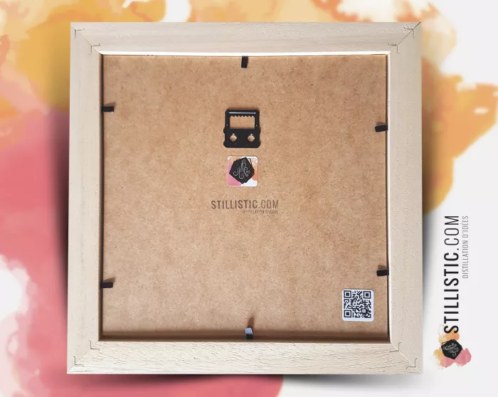 Cadre carré avec Illustration Chaton et étoiles pour Chambre Enfant bébé 25x25cm