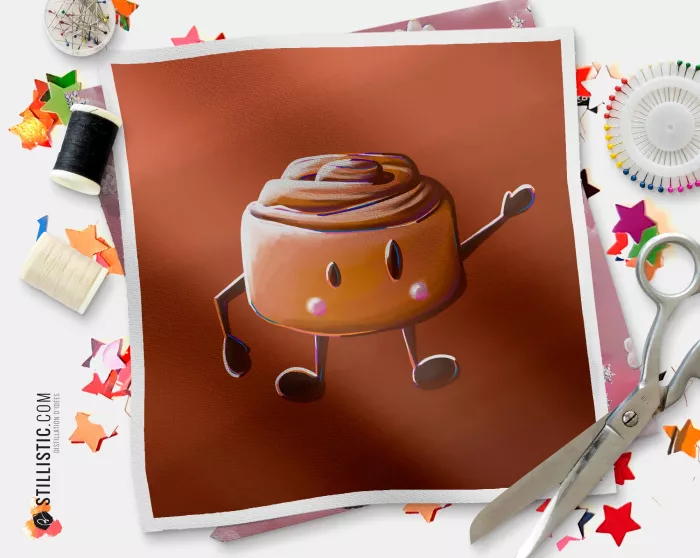 Coupon illustré Cinnamon Roll coton ou minky