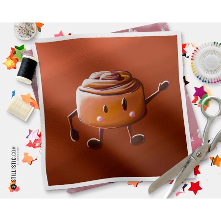 Coupon illustré Cinnamon Roll coton ou minky
