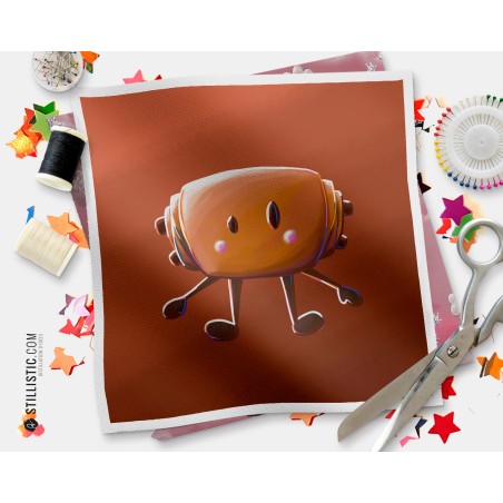 Coupon illustré Chocolatine coton ou minky