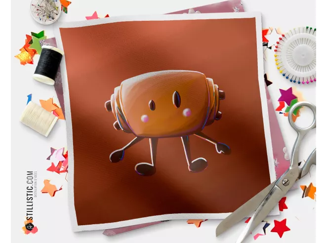 Coupon illustré Chocolatine coton ou minky