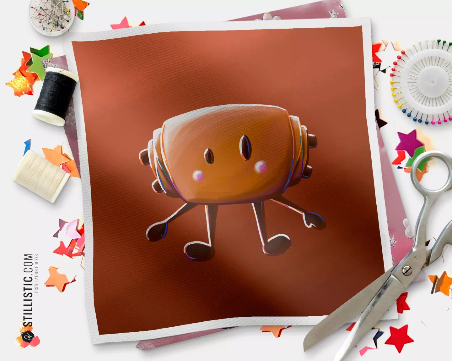 Coupon illustré Chocolatine coton ou minky