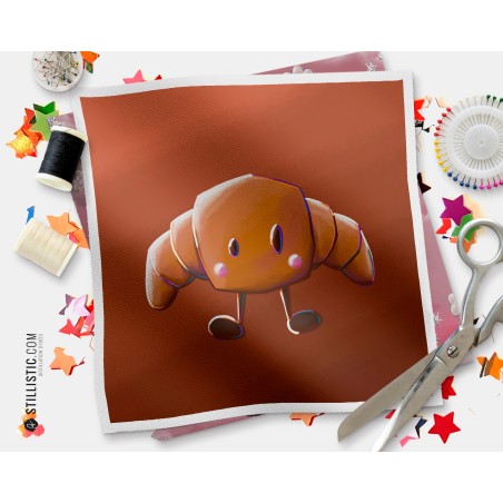 Coupon illustré Croissant coton ou minky