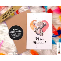 Carte de voeux à planter Koala + enveloppe Message personnalisable