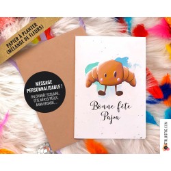 Carte de voeux à planter Croissant + enveloppe