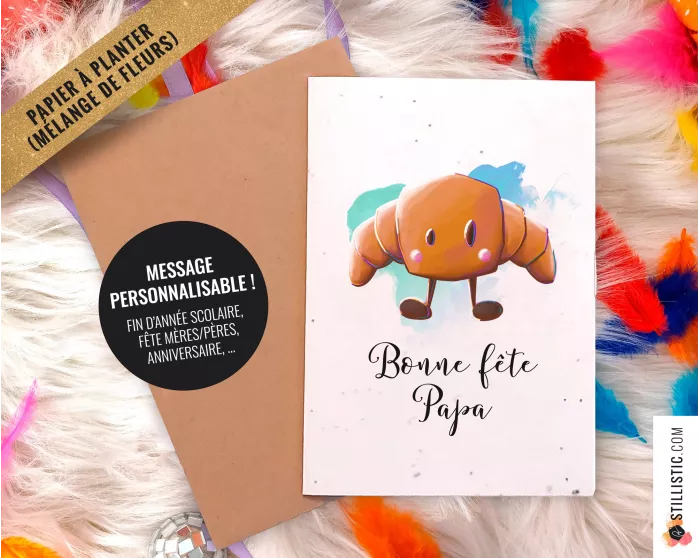 Carte de voeux à planter Croissant + enveloppe