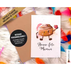 Carte de voeux à planter Cinnamon Roll + enveloppe