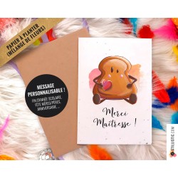 Carte de voeux à planter Tartine + enveloppe Message personnalisable