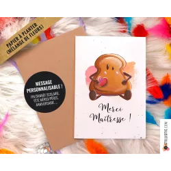 Carte de voeux à planter Tartine + enveloppe Message personnalisable