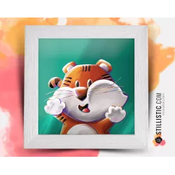 Cadre Illustration Tigre Les Lou-Sticks