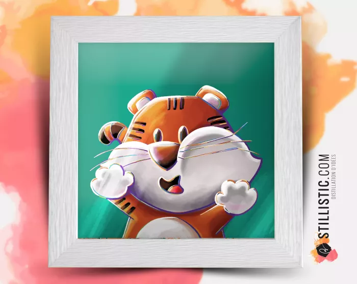 Cadre Illustration Tigre Les Lou-Sticks