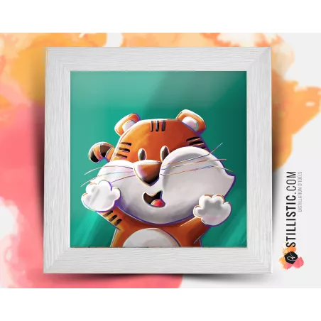 Cadre Illustration Tigre Les Lou-Sticks