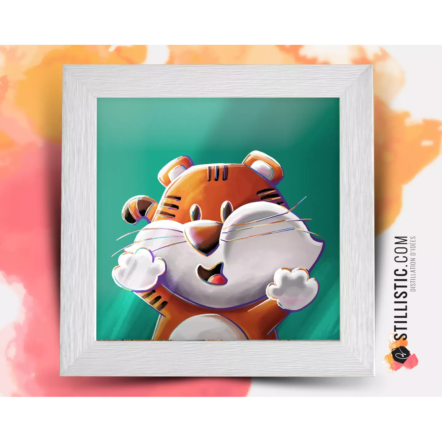 Cadre Illustration Tigre Les Lou-Sticks