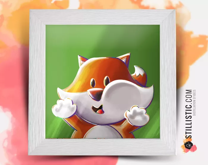 Cadre Illustration Renard Les Lou-Sticks