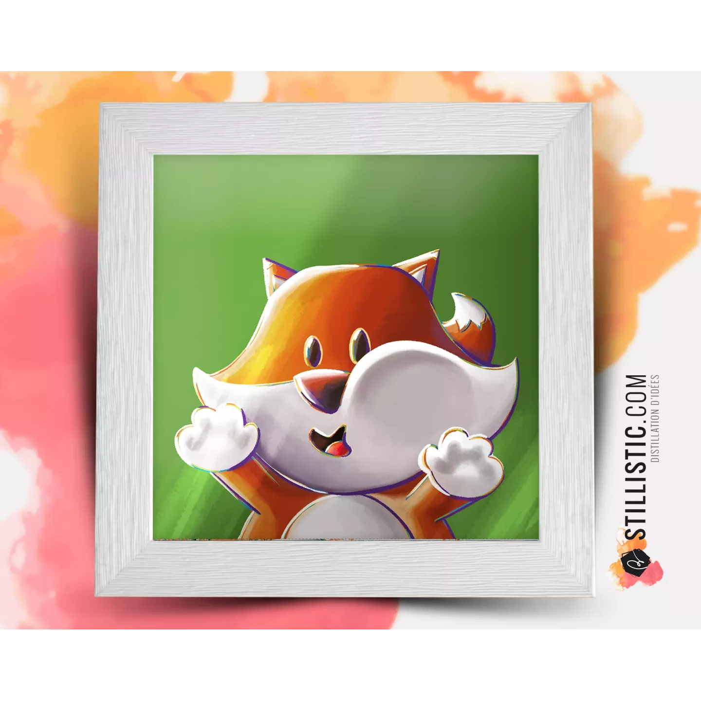 Cadre Illustration Renard Les Lou-Sticks