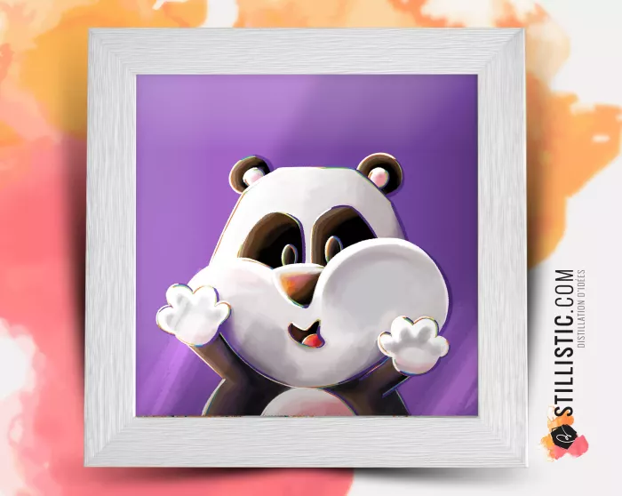 Cadre Illustration Panda Les Lou-Sticks