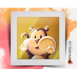 Cadre Illustration Singe Les Lou-Sticks