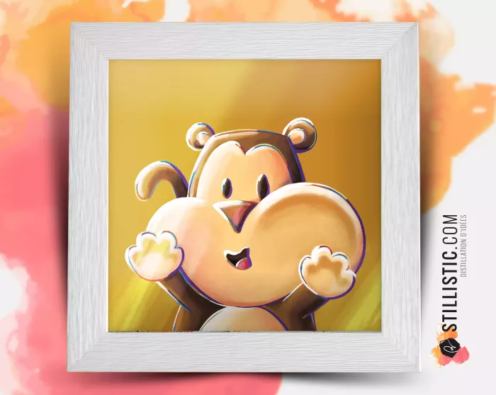 Cadre Illustration Singe Les Lou-Sticks