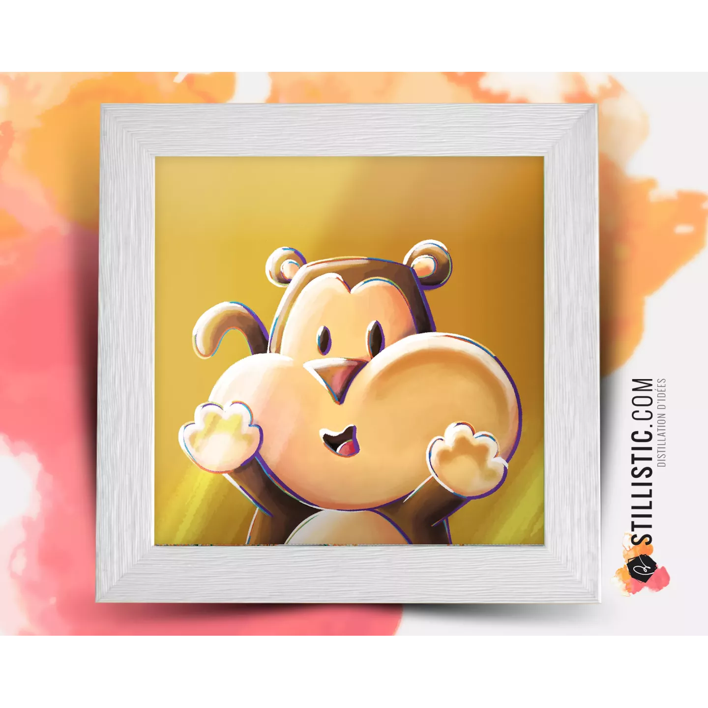 Cadre Illustration Singe Les Lou-Sticks