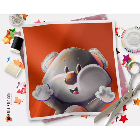 Coupon illustré Koala Les Lou-Sticks coton ou minky