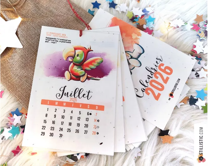 Calendrier 2026 à planter animaux éco-responsable