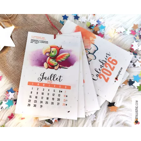 Calendrier 2026 à planter animaux éco-responsable
