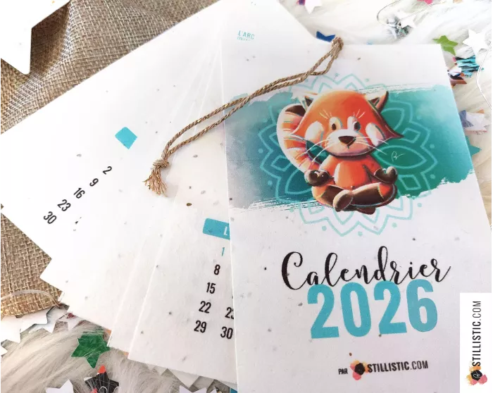 Calendrier 2026 à planter yogis éco-responsable