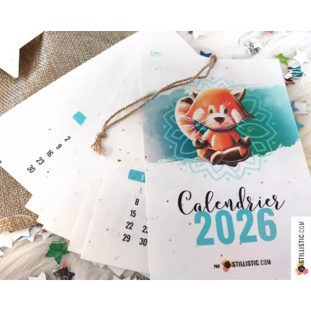 Calendrier 2026 à planter yogis éco-responsable