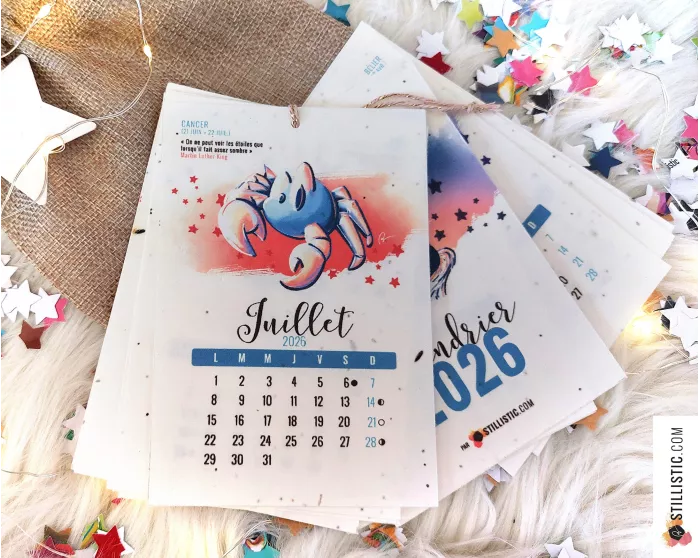 Calendrier 2026 à planter astrologie éco-responsable
