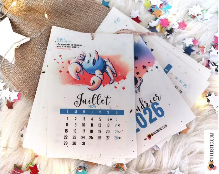 Calendrier 2026 à planter astrologie éco-responsable