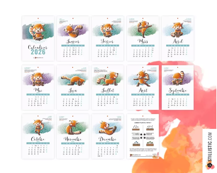 Calendrier à planter 2026 des yogis éco-responsable