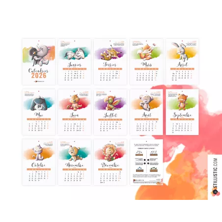 Calendrier 2026 à planter animaux éco-responsable