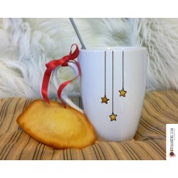 Tasse Mug à thé ou café Licorne en céramique peint à la main Noir et Or pour maman ou enfant