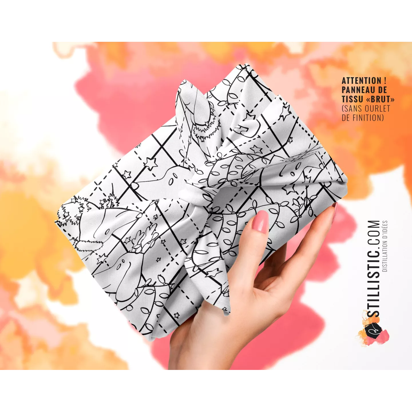 Coupon coloriable Teckels Noël