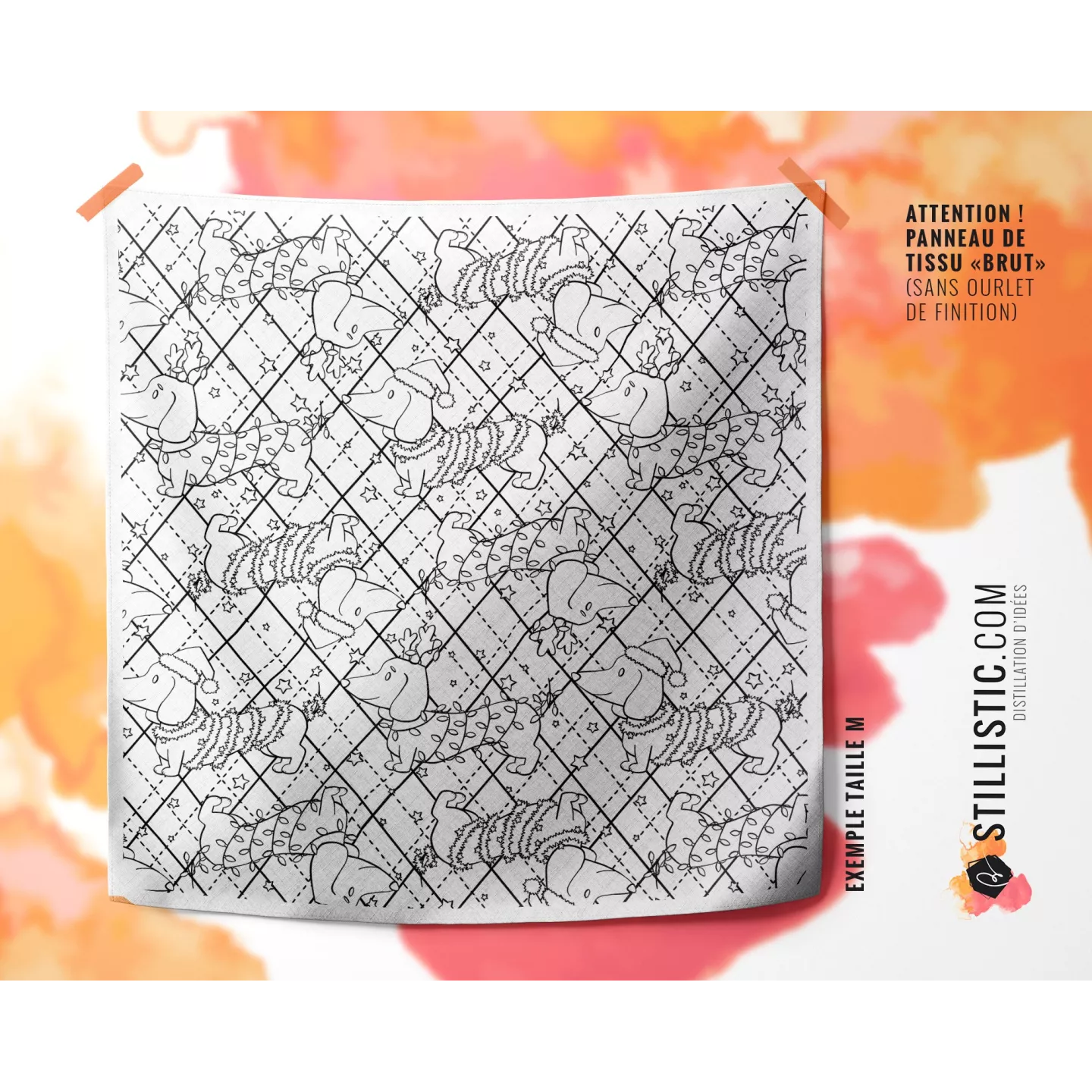 Coupon coloriable Teckels Noël