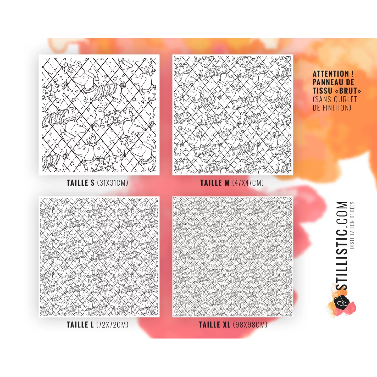 Coupon coloriable Teckels Noël