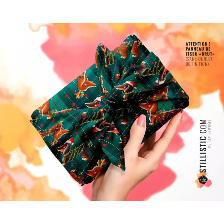 Coupon furoshiki Teckels Noël