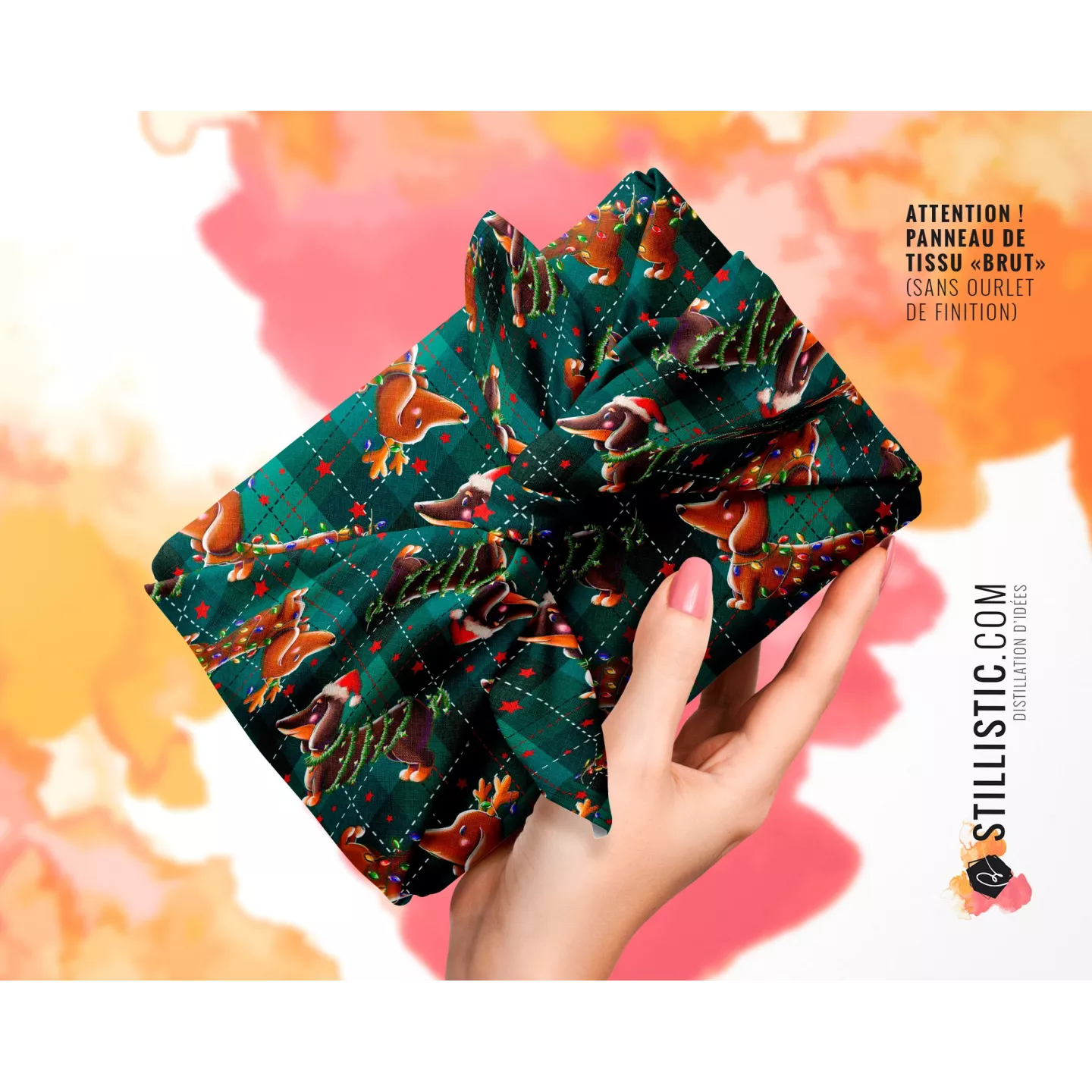 Coupon furoshiki Teckels Noël