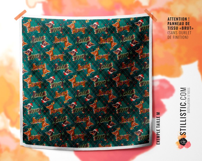 Coupon furoshiki Teckels Noël