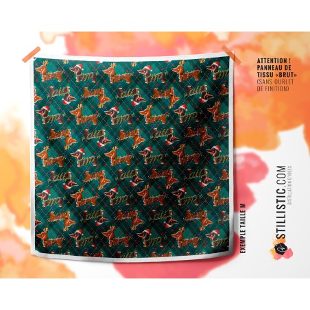 Coupon furoshiki Teckels Noël