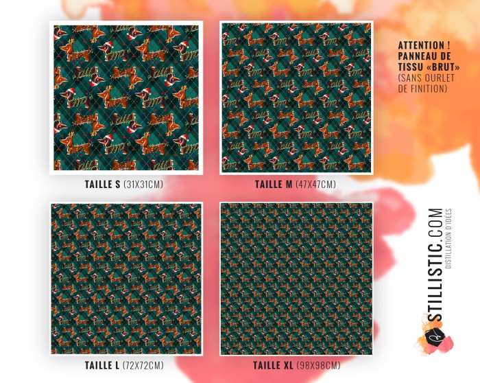 Coupon furoshiki Teckels Noël